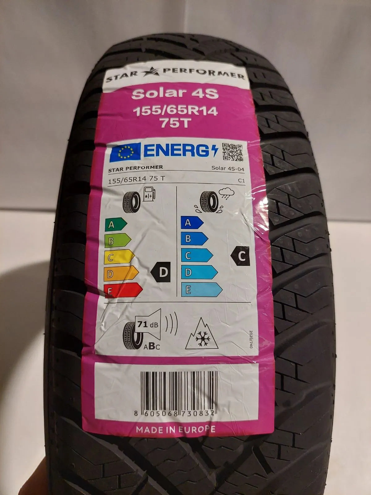 Lot de 2 - STAR PERFORMER - Pneu toutes saisons - Solar 4S-04 - 155/65R14 75T - Radial Tubeless - Homologué 3PMSF M+S