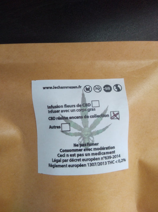 CBD - résine 1 sachet de 100 grammes Strawberry - Taux de CBD 20%